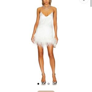 Retrofete Susana Feather Hem Mini Dress